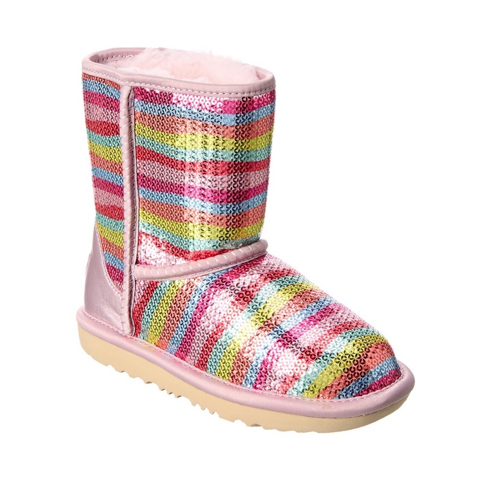 Ugg Classic Short II Mural Leather Kid's Boot Rainbow